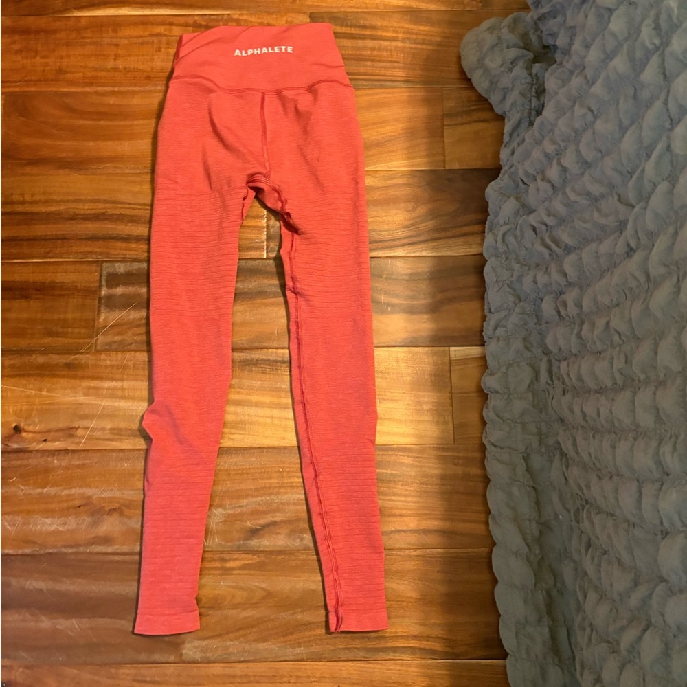 Alphalete Seamless Leggings XS High Waisted Coral Pink (0484)